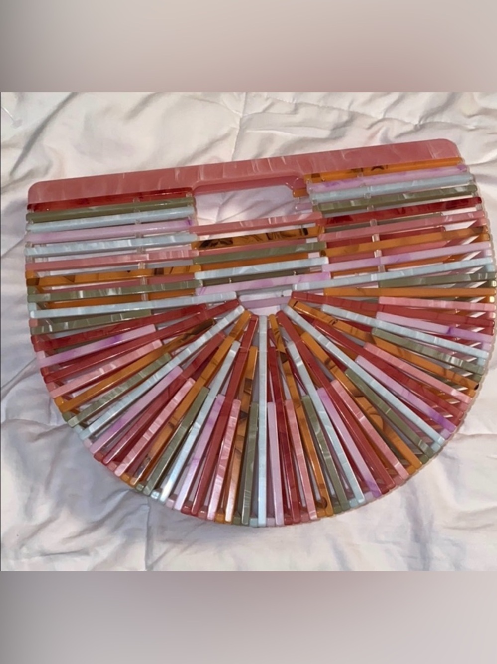 Colorful Acrylic Half-Moon tote